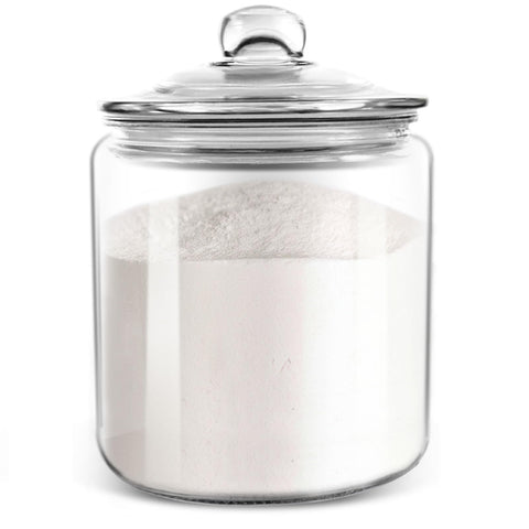 Masthome front view glass jar showing clear contents and neat display