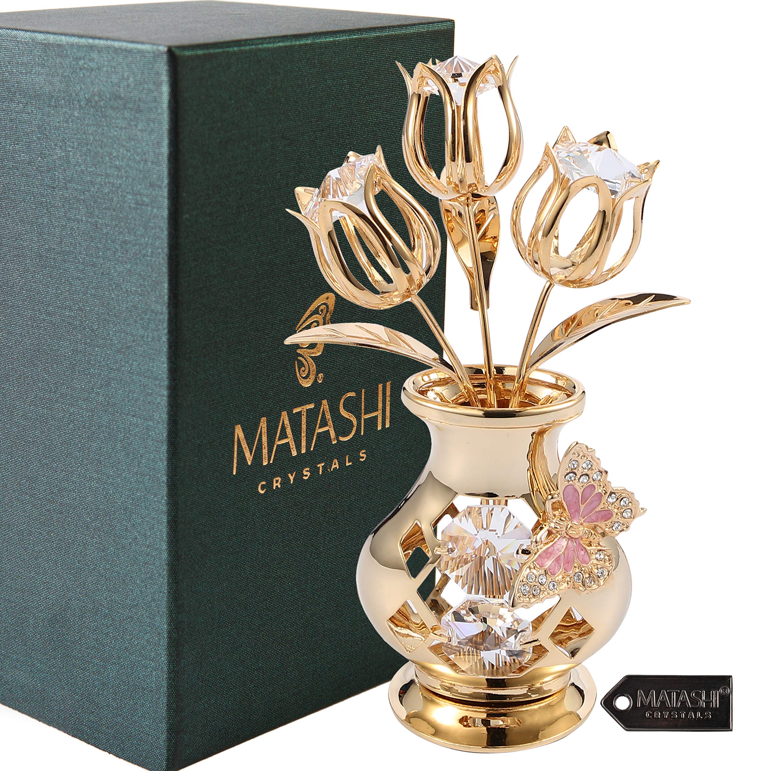 Matashi close-up of clear crystal petals highlighting cut detail and light reflection