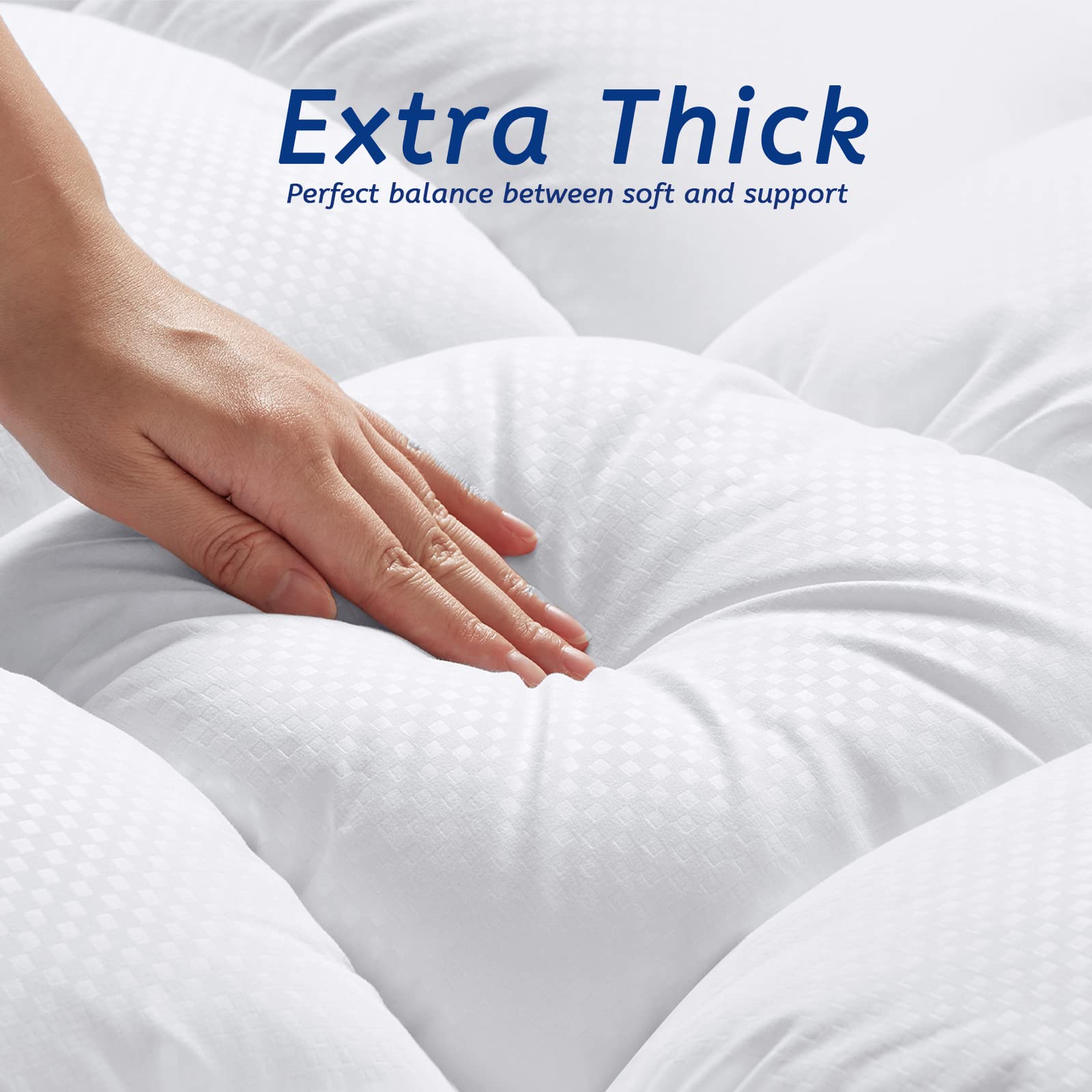 MATBEBY deep pocket elastic detail demonstrating secure fit on thick mattresses
