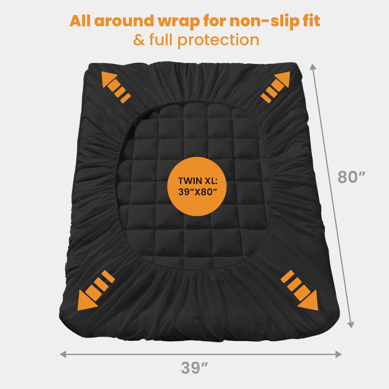MATBEBY mattress pad in bedroom lifestyle scene creating a neat, comfortable bed