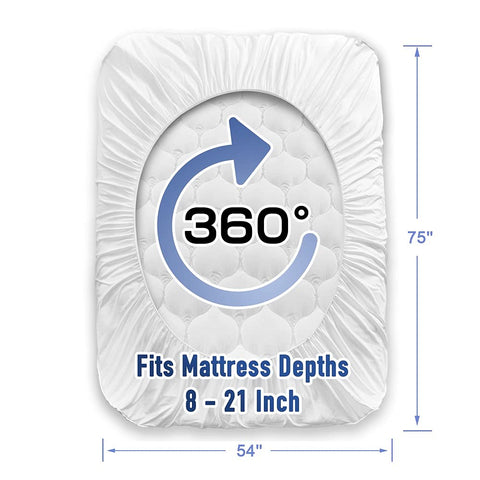 MATBEBY pad fitted on full mattress showing secure non-slip benefit