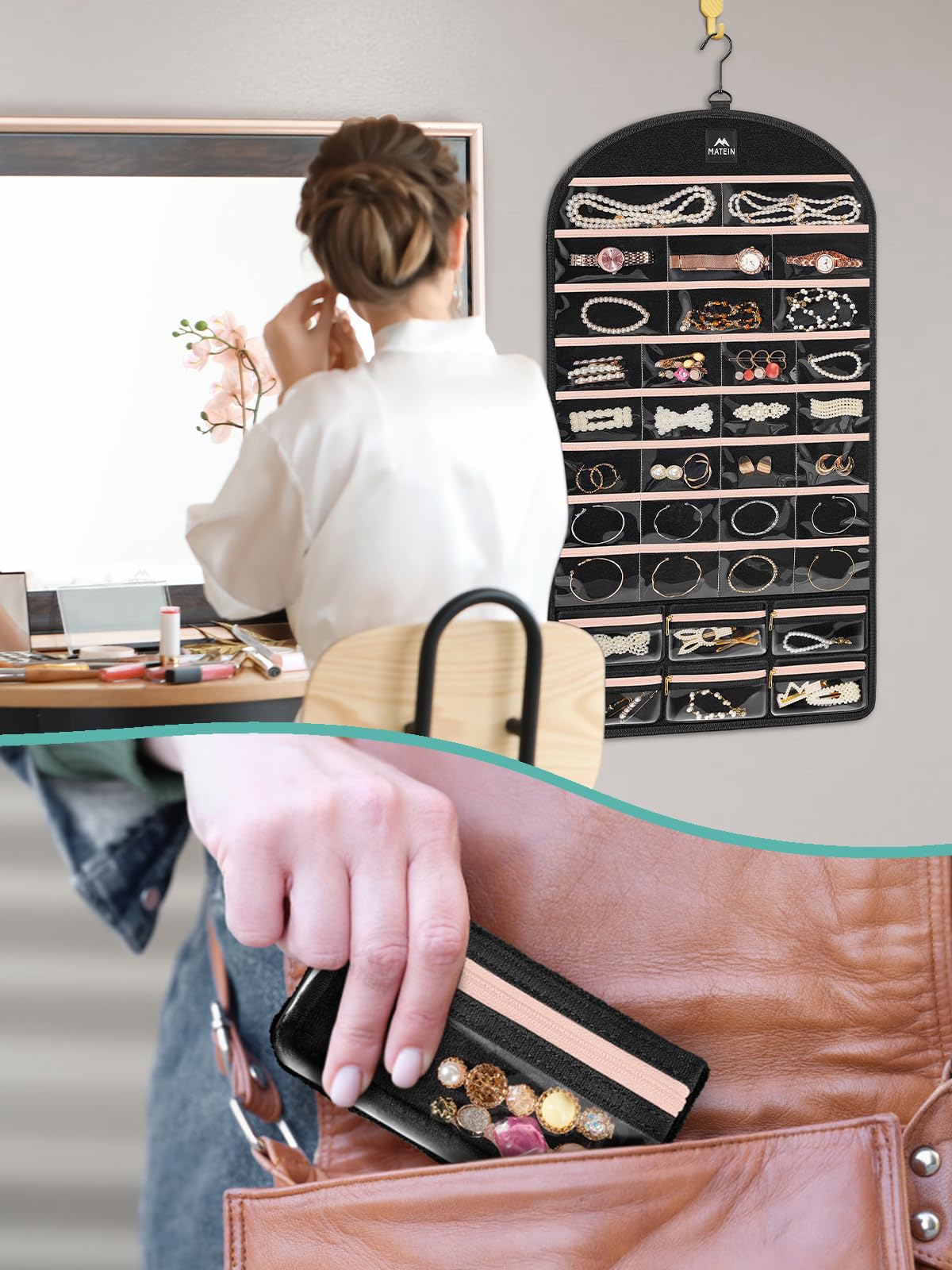 MATEIN organizer hanging in closet offering tidy space-saving storage benefit