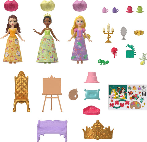 Mattel Disney Princess dolls beside a ruler highlighting 3.5-inch small-figure scale
