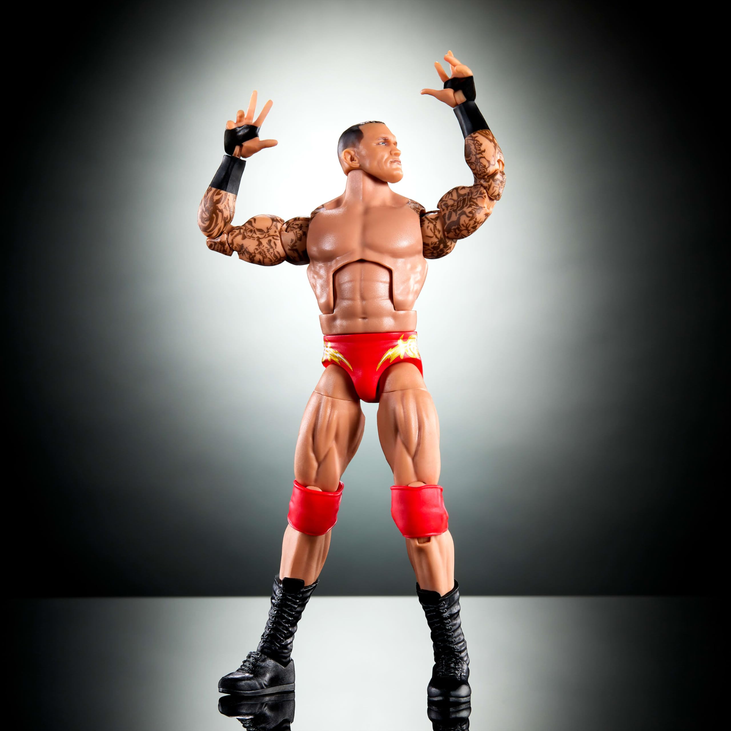 Mattel Randy Orton in action pose demonstrating articulation benefits