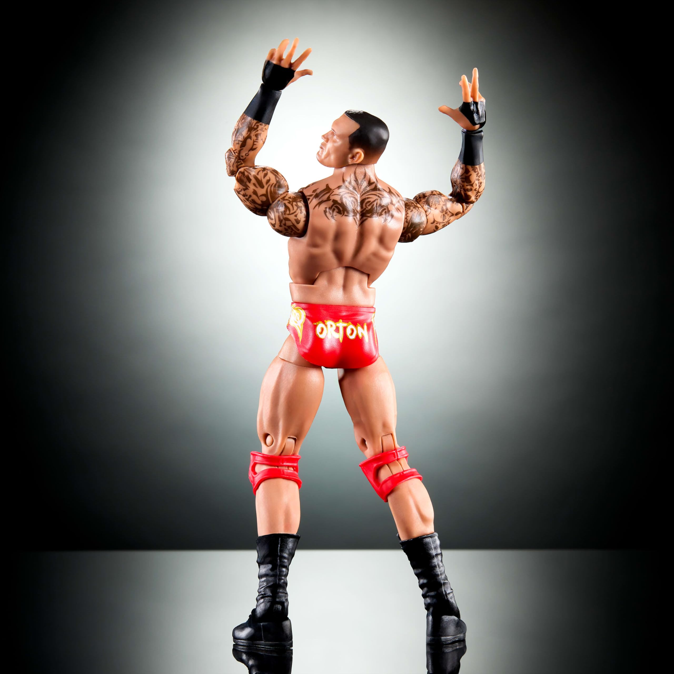 Mattel Randy Orton next to ruler for 6-inch scale clarity benefit