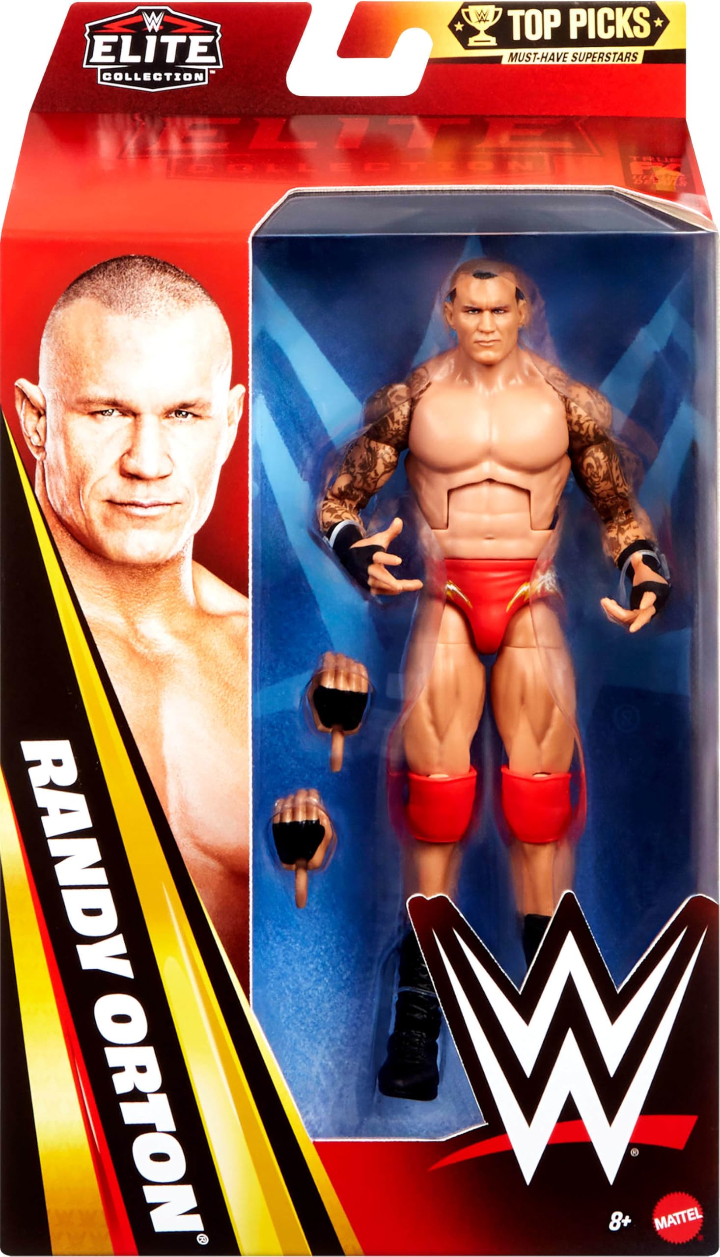 Mattel Randy Orton TrueFX face close-up highlighting lifelike detail