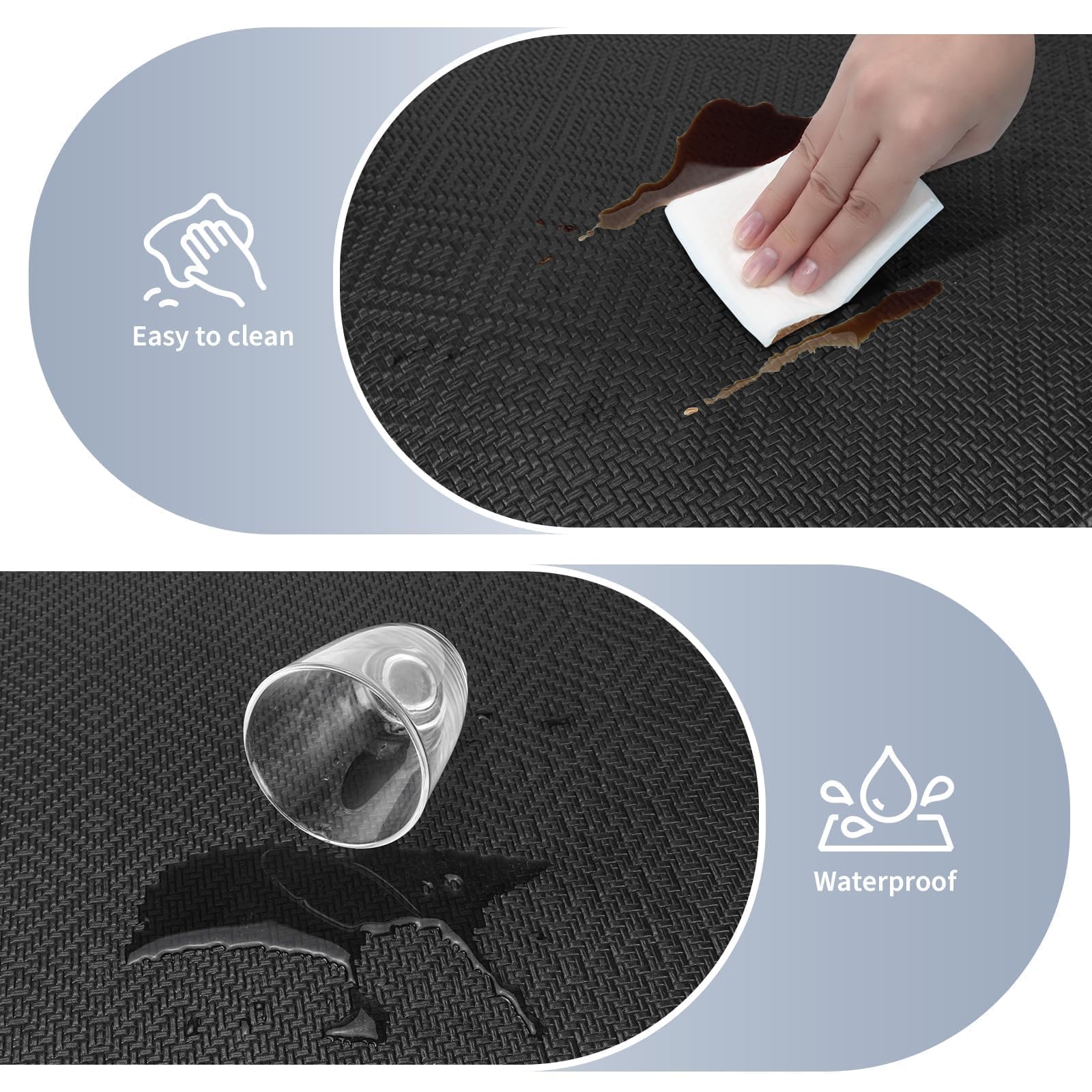 Mattitude anti-skid bottom detail showing grip for stable, safe standing