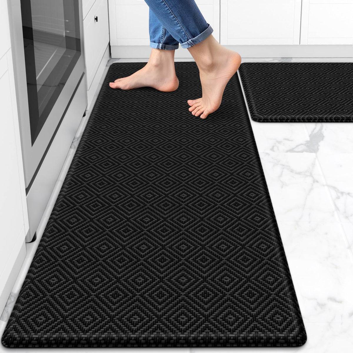 Mattitude front packaging view showing cushioned kitchen mats for comfort