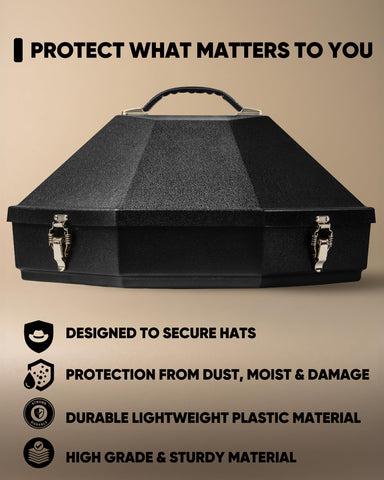 Mavericrest interior with adjustable hat rest securing crown for travel protection
