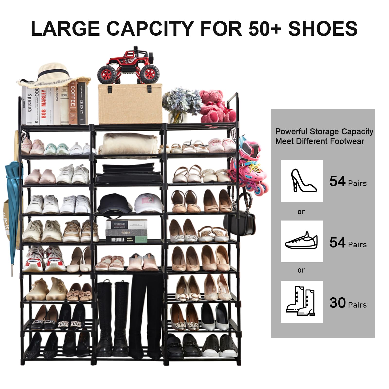 Mavivegue tall section configured for boots offering organized vertical storage