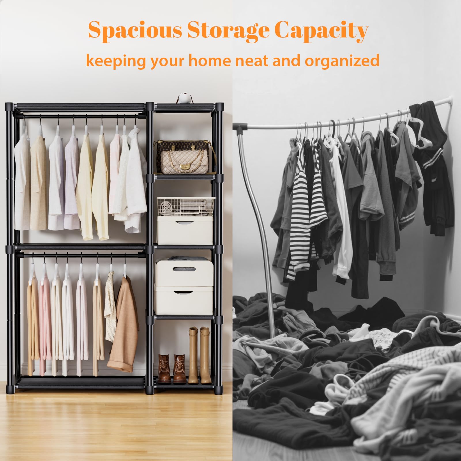 Mavivegue folded clothes on shelf showing neat storage and visibility