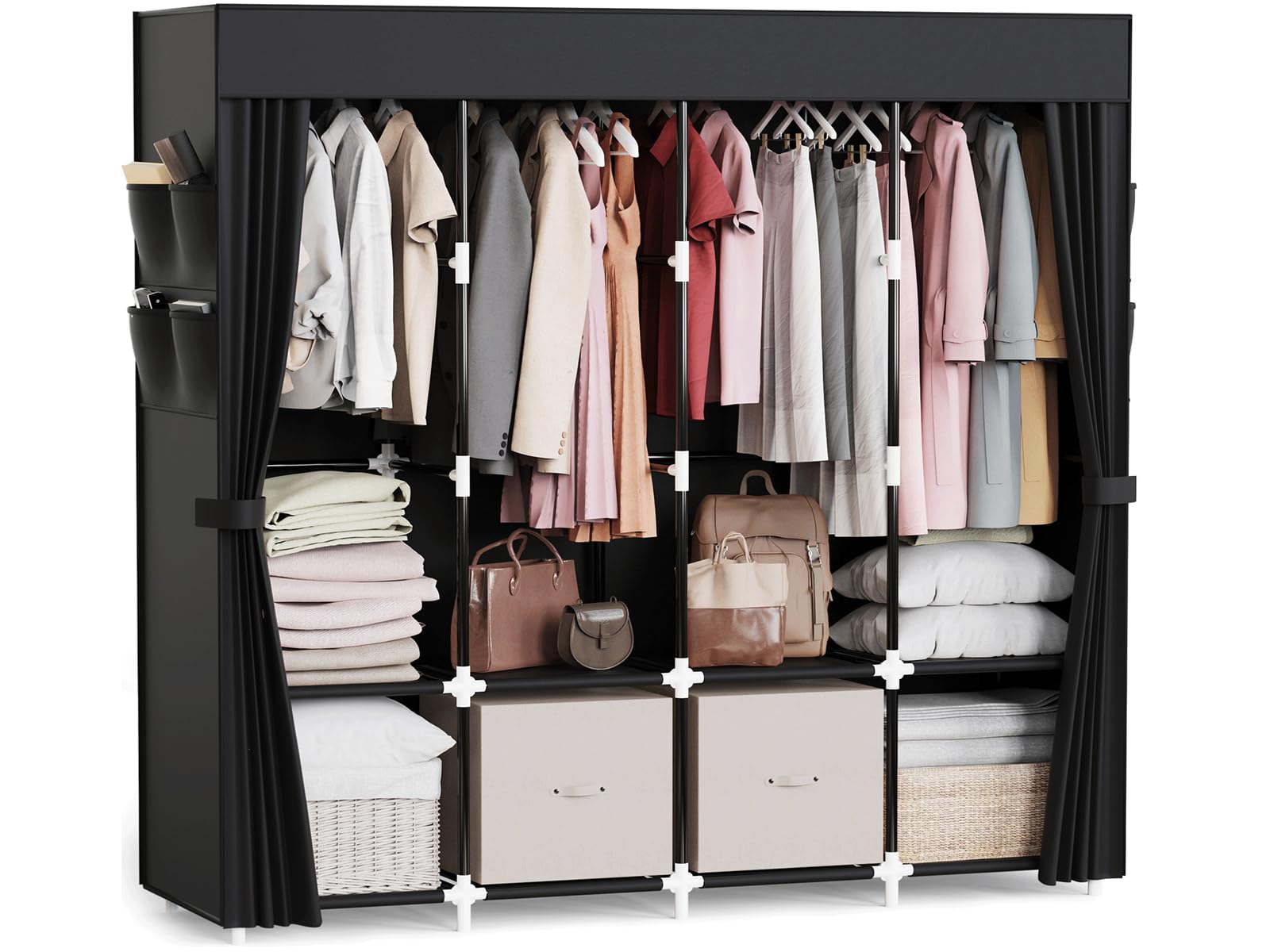 Mavivegue front view assembled showing full storage and tidy organization