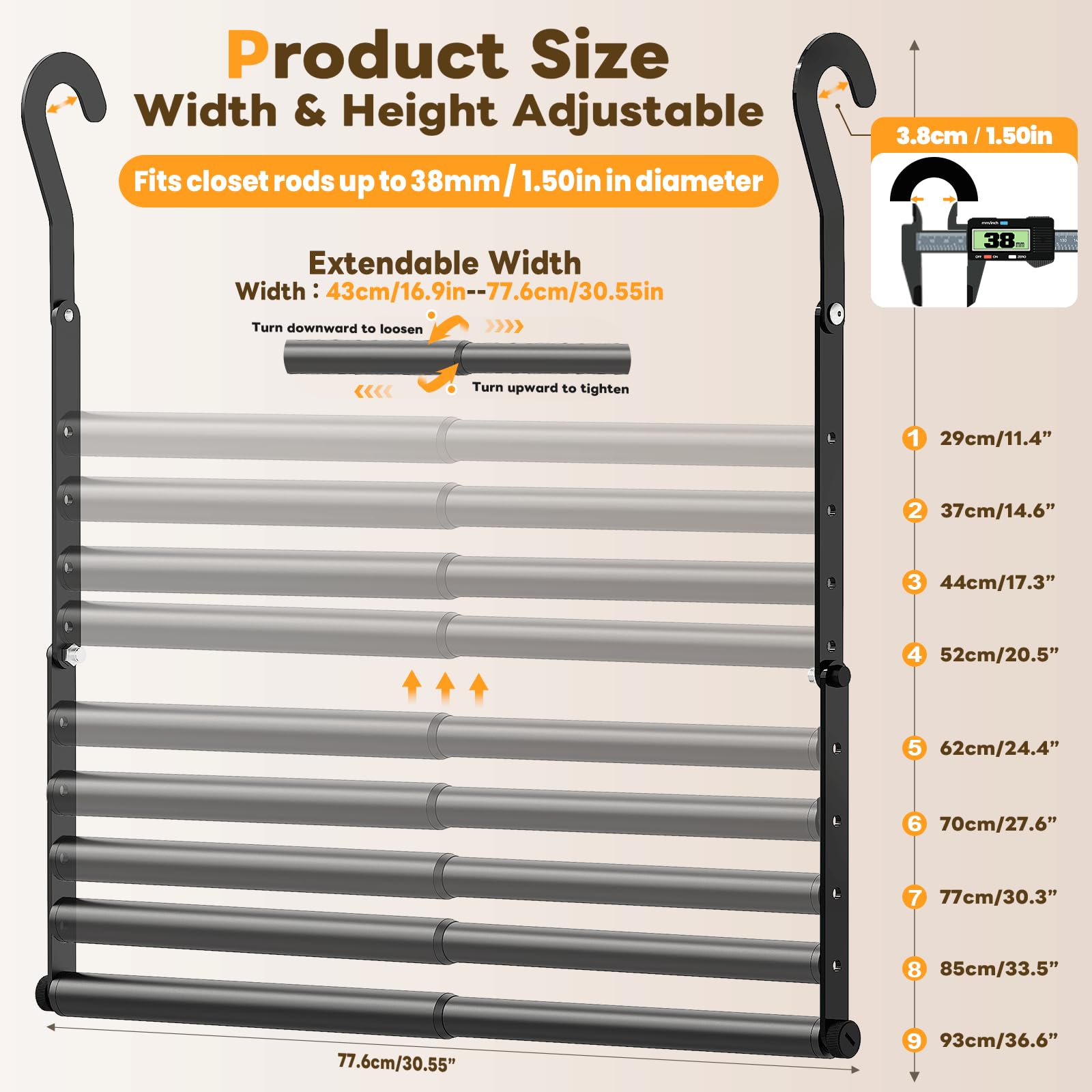 Mavivegue close-up of 360-degree rotating hook for easy access