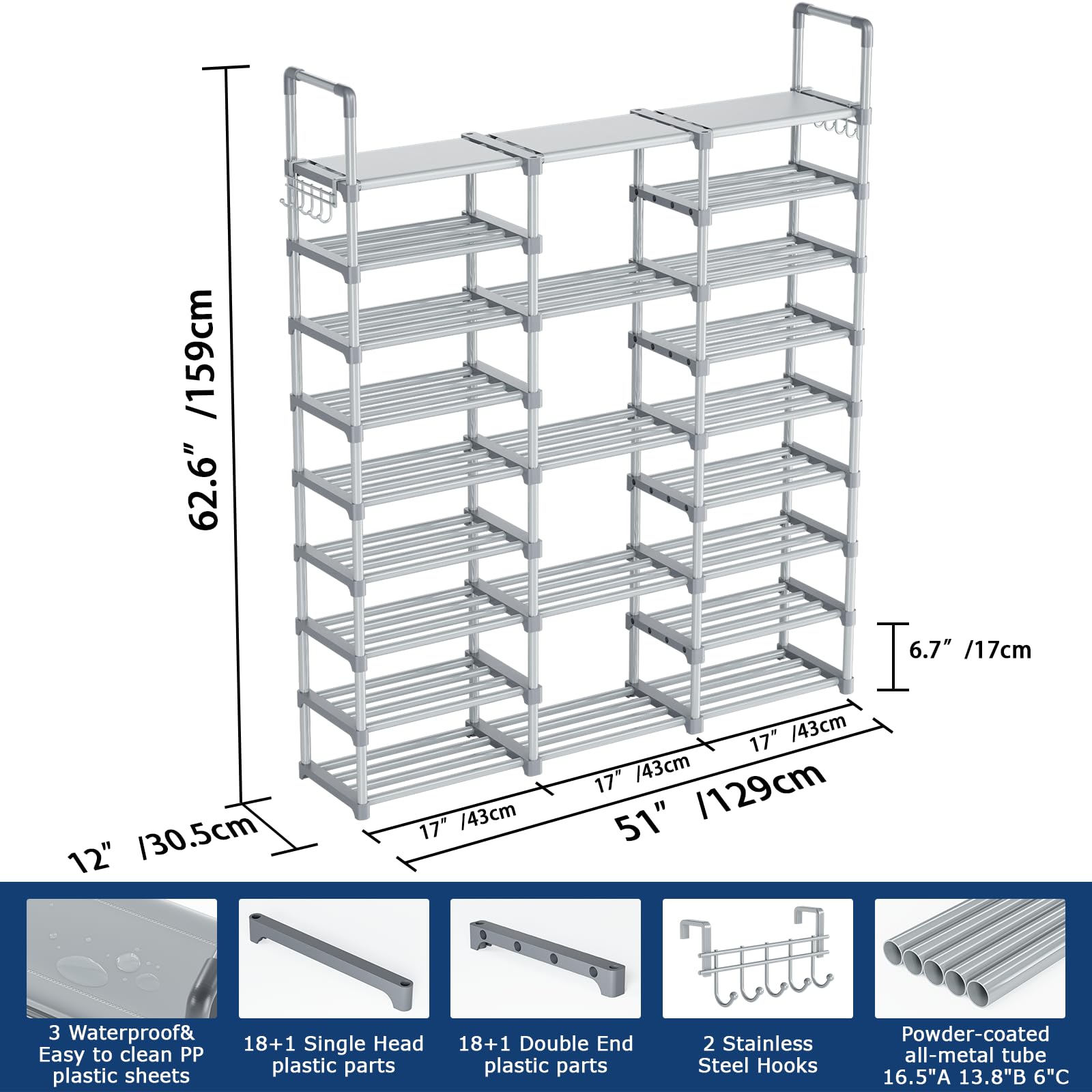 Mavivegue side profile with boots demonstrating adjustable tier height benefit