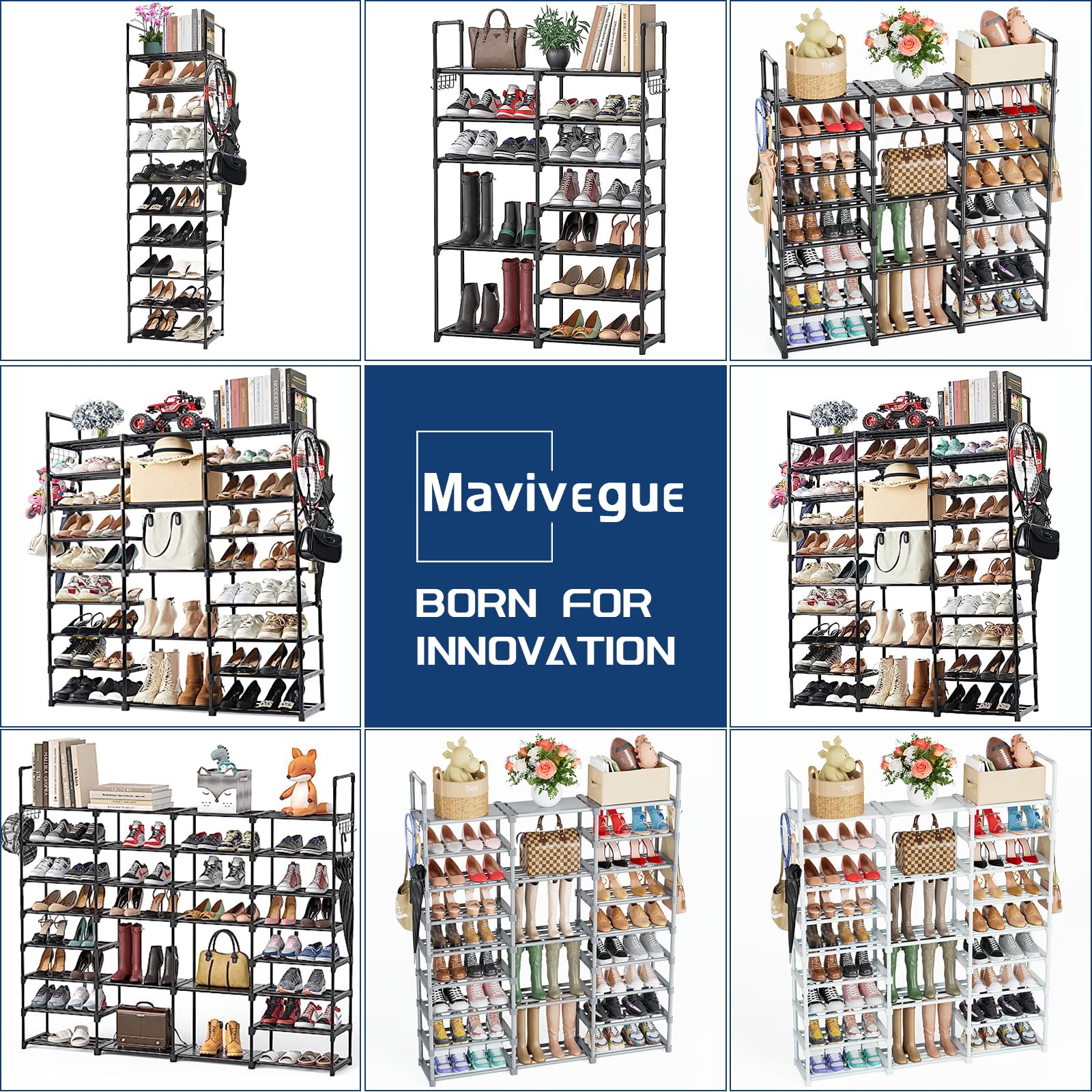 Mavivegue top-down shelf spacing illustrating customizable layout benefit