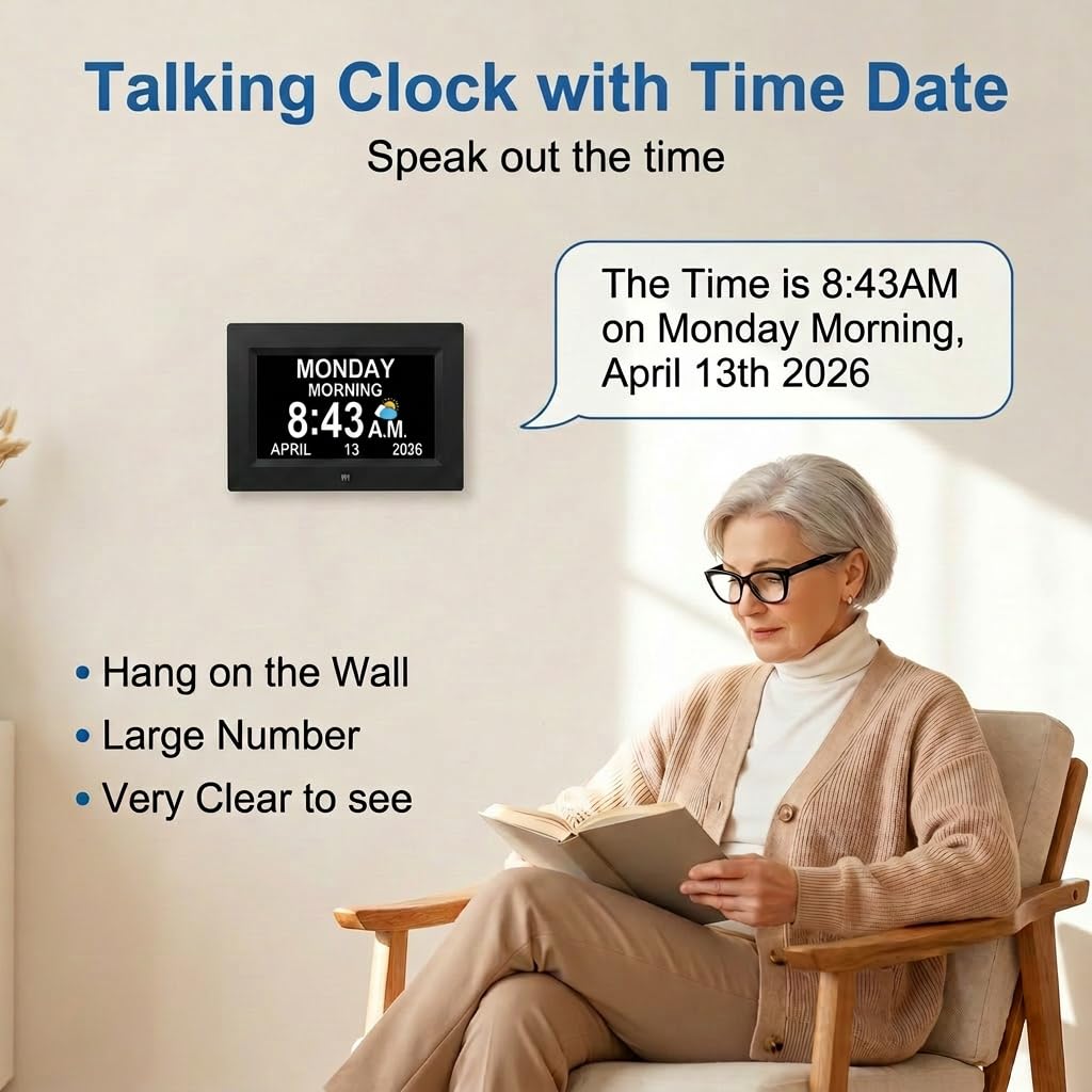 MAXCULUX on a bedside table, helps seniors and caregivers with routine cues
