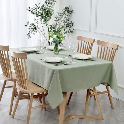 maxmill front view on dining table showing elegant sage green and drape benefit