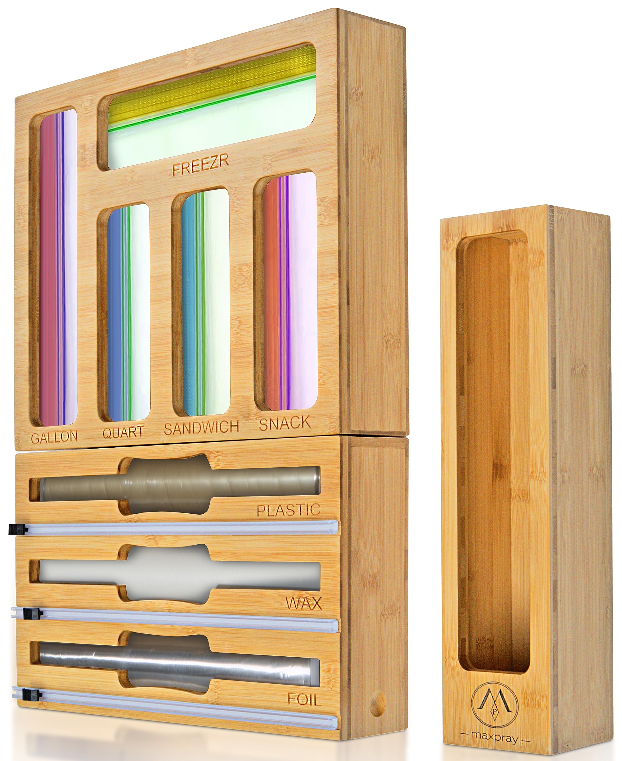 Maxpray bamboo organizer front view showing tidy drawer benefit