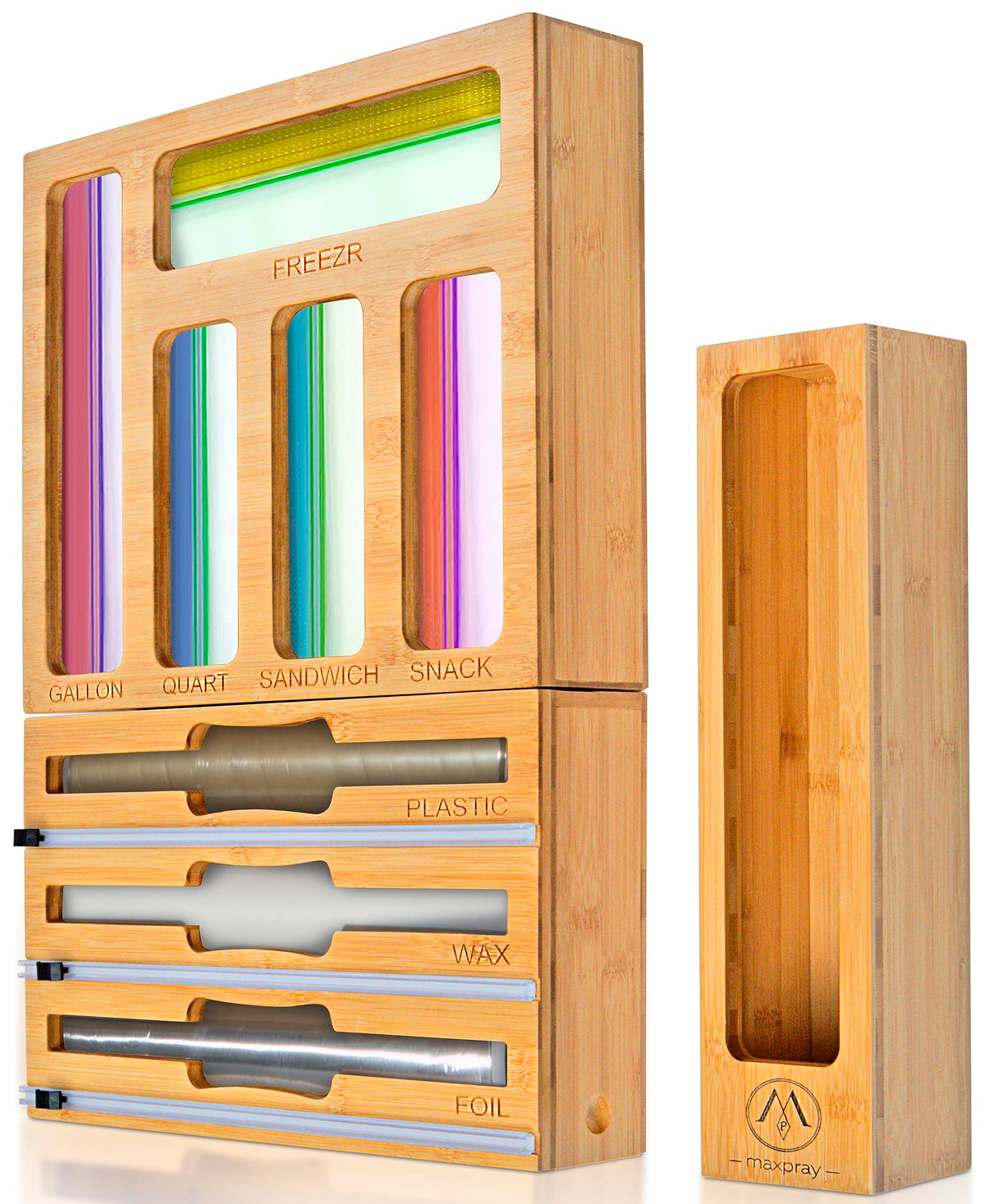 Maxpray bamboo organizer front view showing tidy drawer benefit