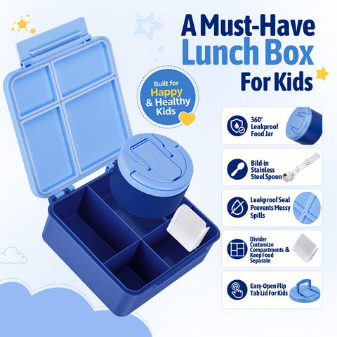 MAXSO open bento box displaying four sealed compartments to separate foods and prevent mixing