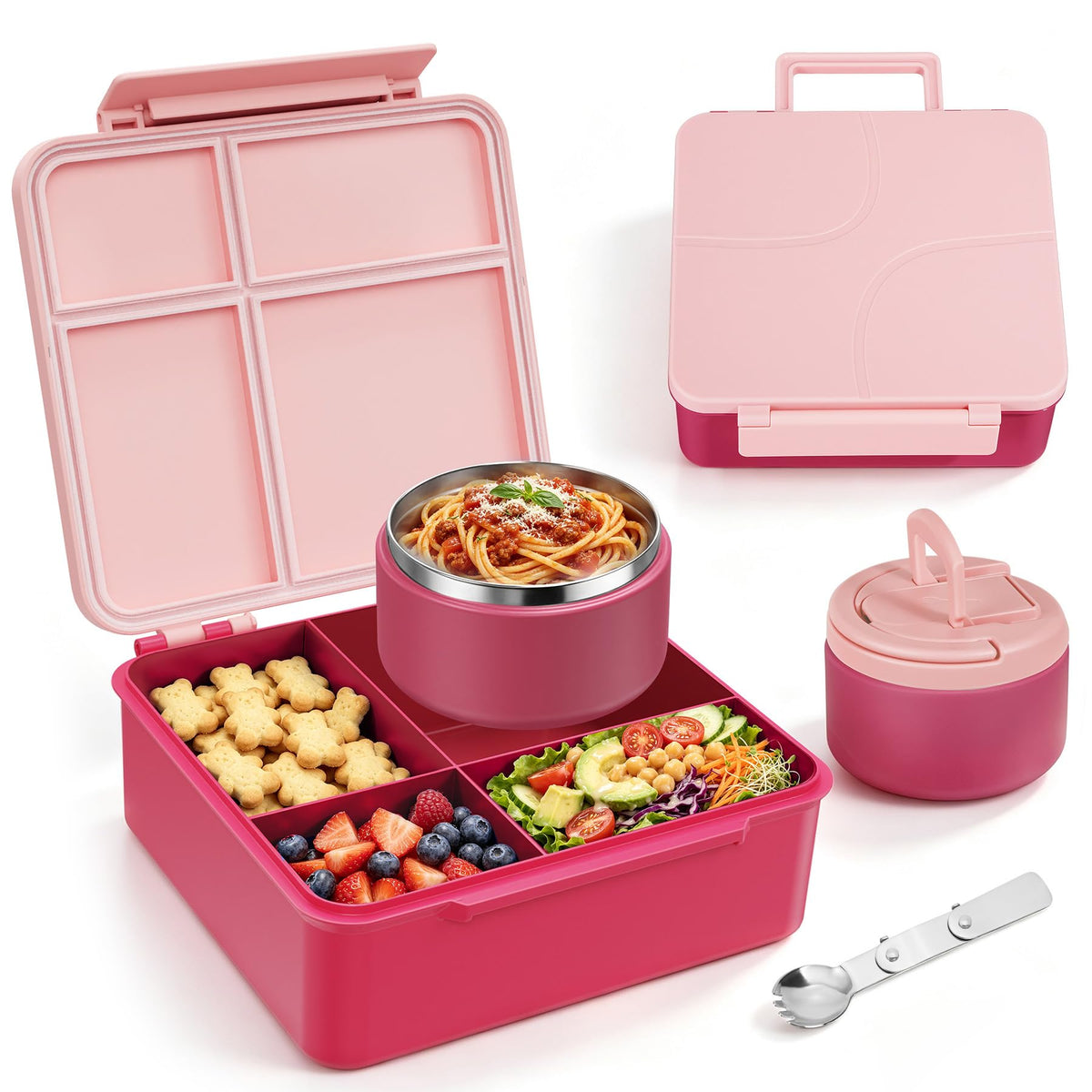MAXSO front packaging showing pink lunch set and clear benefits