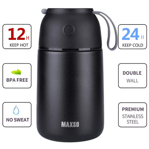 MAXSO 17 oz and 24 oz jars side-by-side showing size options for portion control
