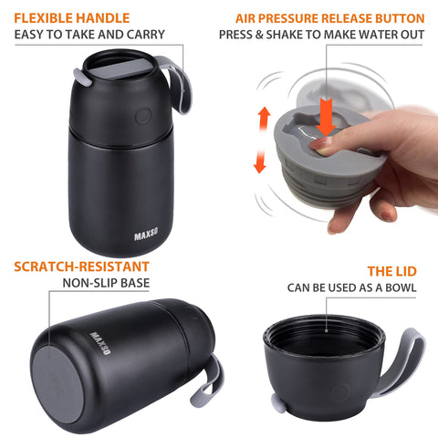 MAXSO jar cross-section visual suggesting vacuum insulation and prolonged temperature retention