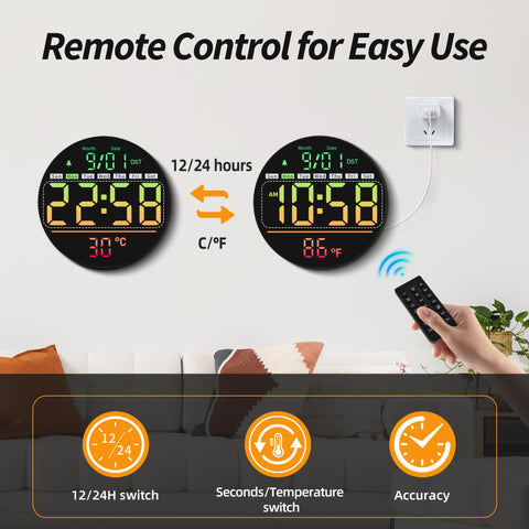 Maxstar mounted in a living room providing decorative color and practical timekeeping