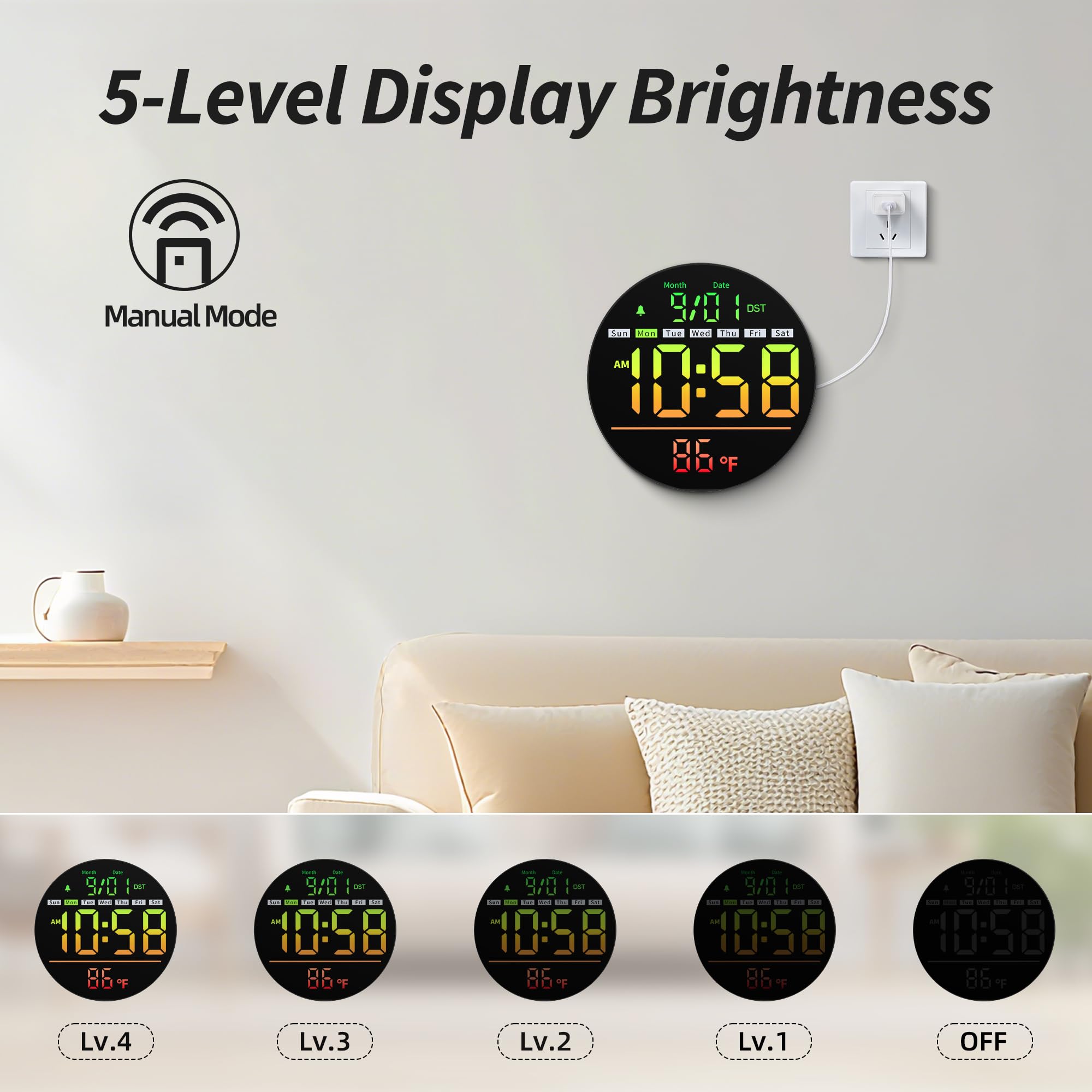 Maxstar nightlight mode glowing softly for comfortable low-light visibility