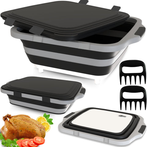 MAYALEAD prep tub front view showing sleek black design and stability benefit