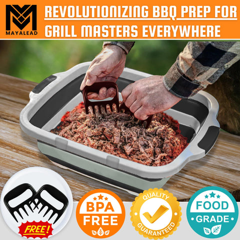 MAYALEAD tub expanded in use with food inside for easier marinating