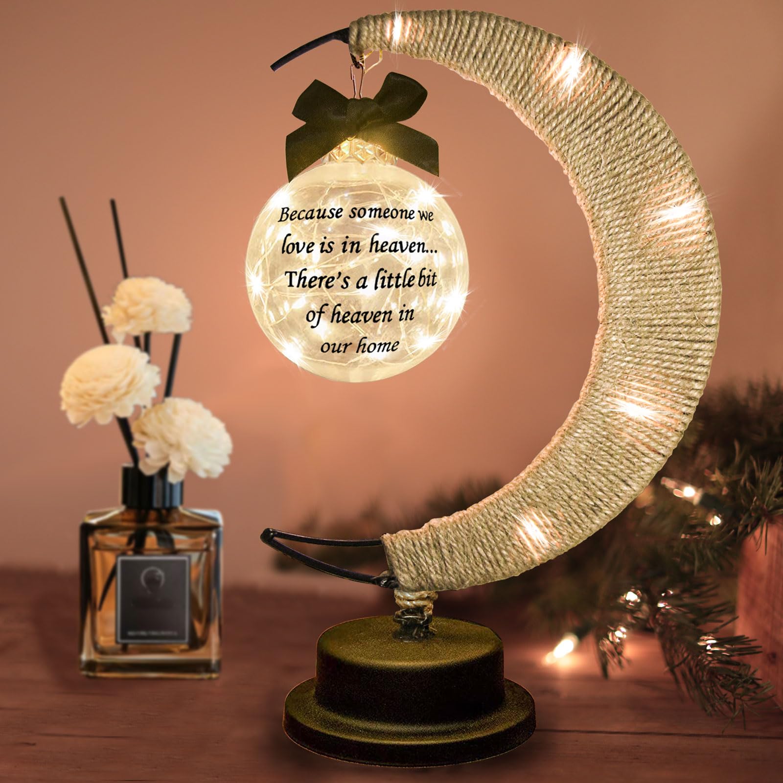 Mayamila moon lamp front view showing warm glow and calming presence