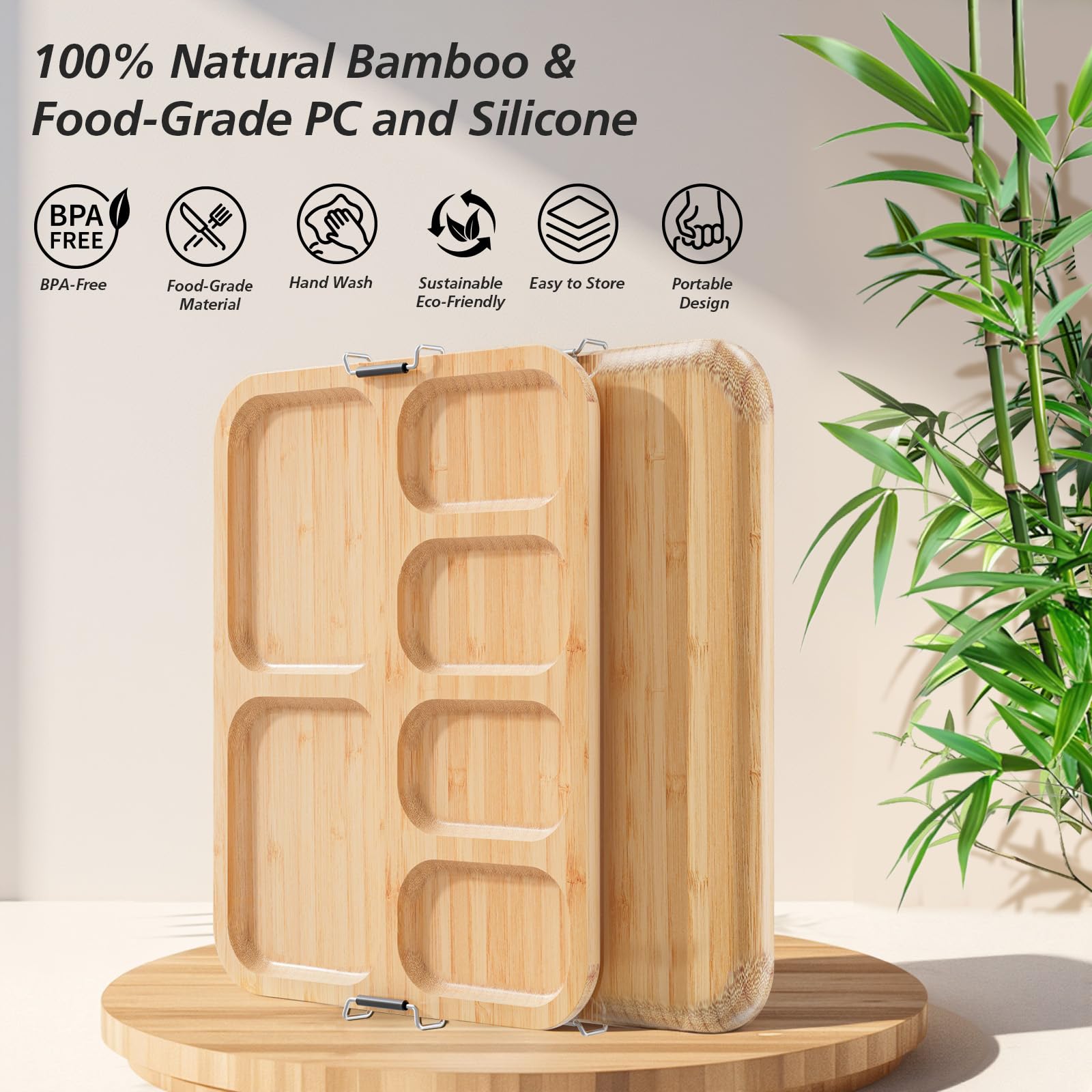MAYELM bamboo grain close up highlighting durable natural finish