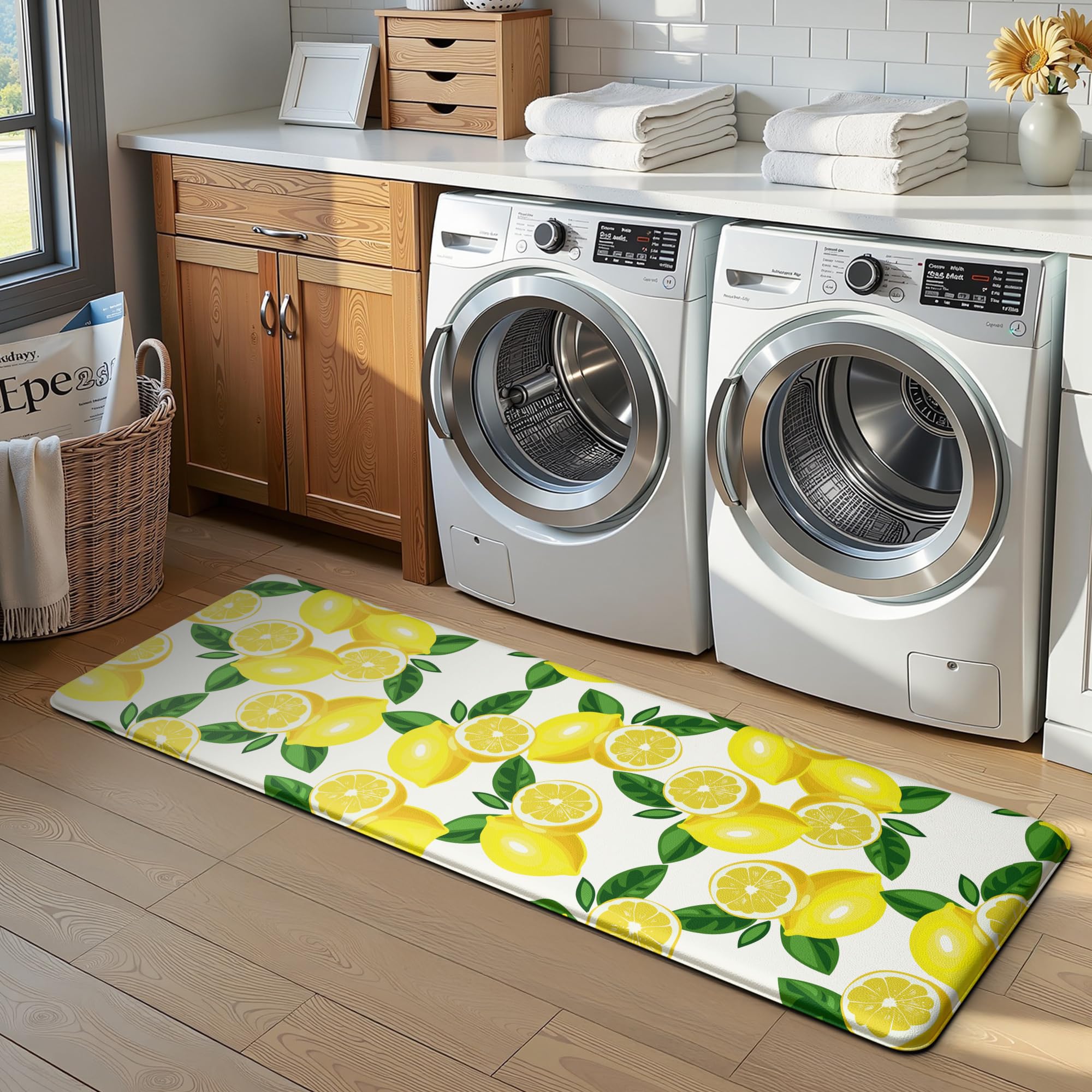 MAYHMYO mat beside stove illustrating safe standing area during cooking