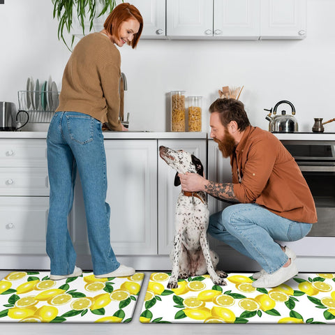 MAYHMYO mat with a foot for scale showing coverage and comfortable standing