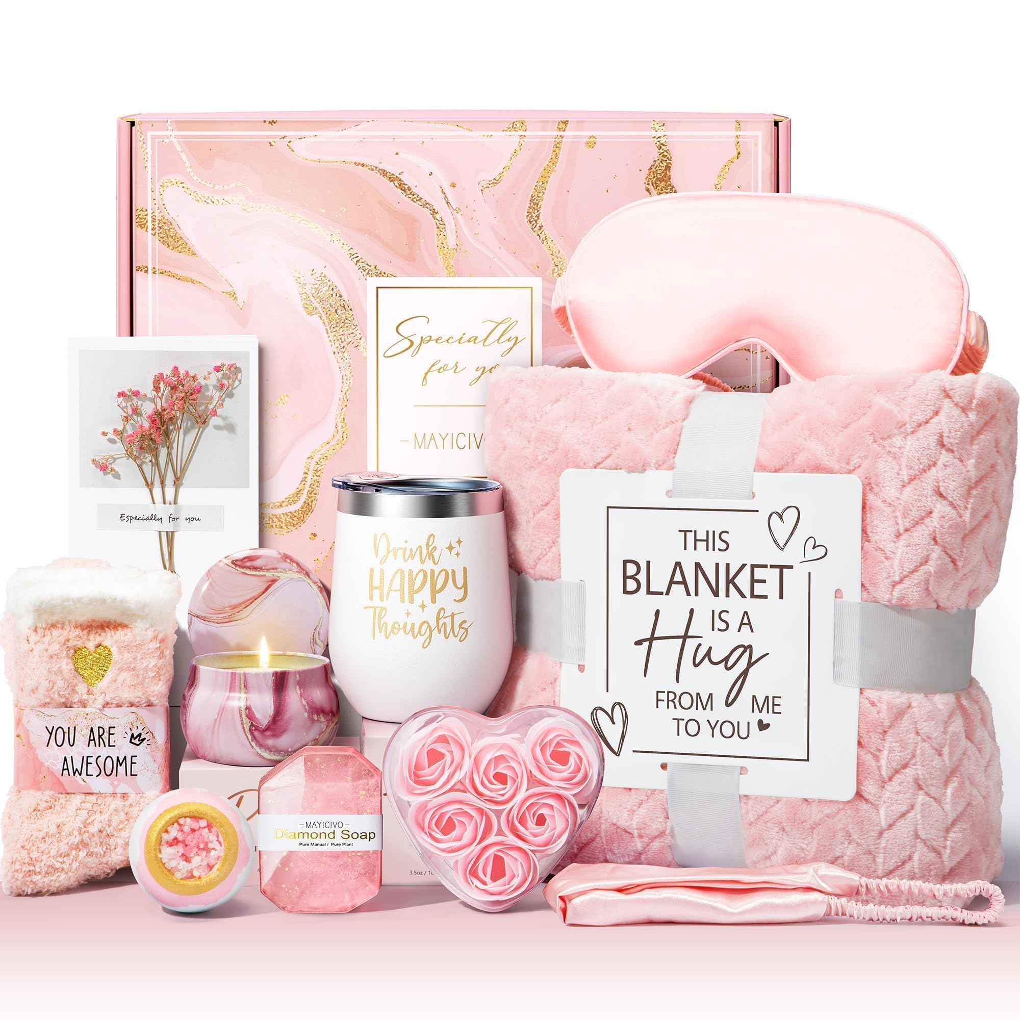 MAYICIVO front box display showing complete spa gift set for memorable unboxing