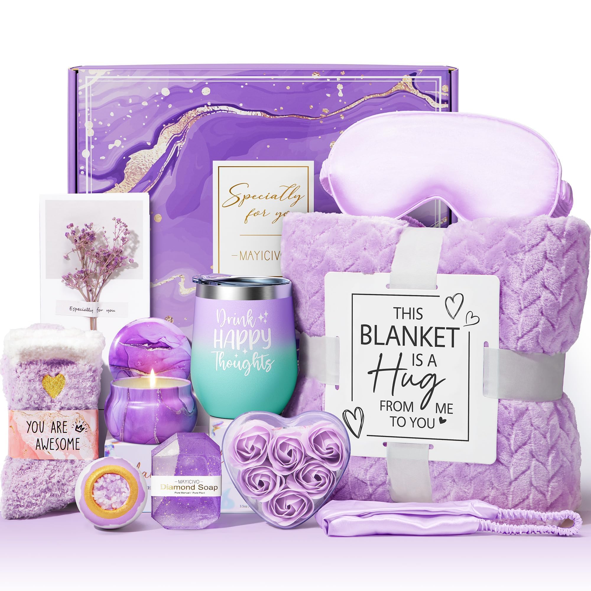 MAYICIVO front boxed presentation showing complete spa gift set and elegant packaging