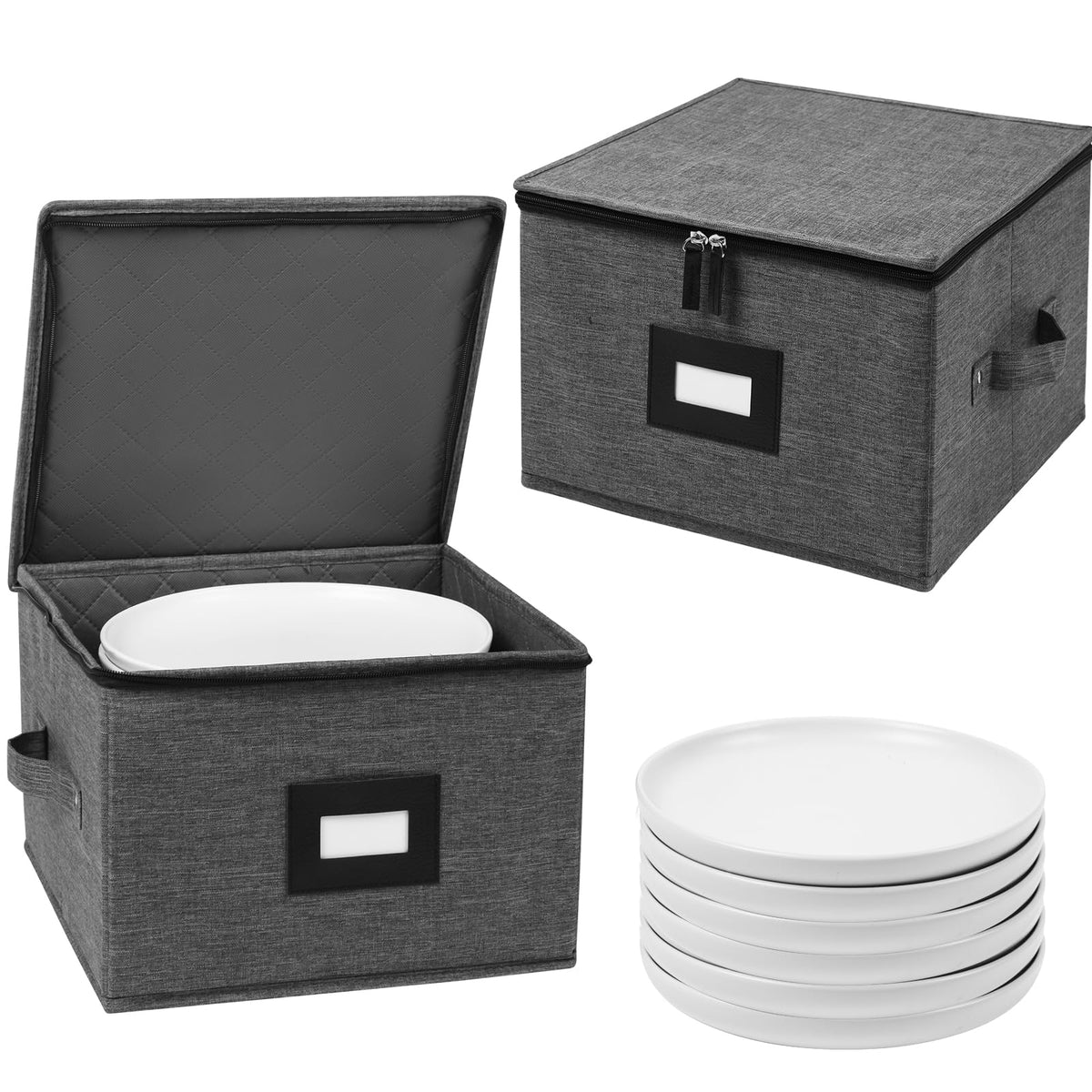 Mayniu front view of closed box protecting plates and saving space