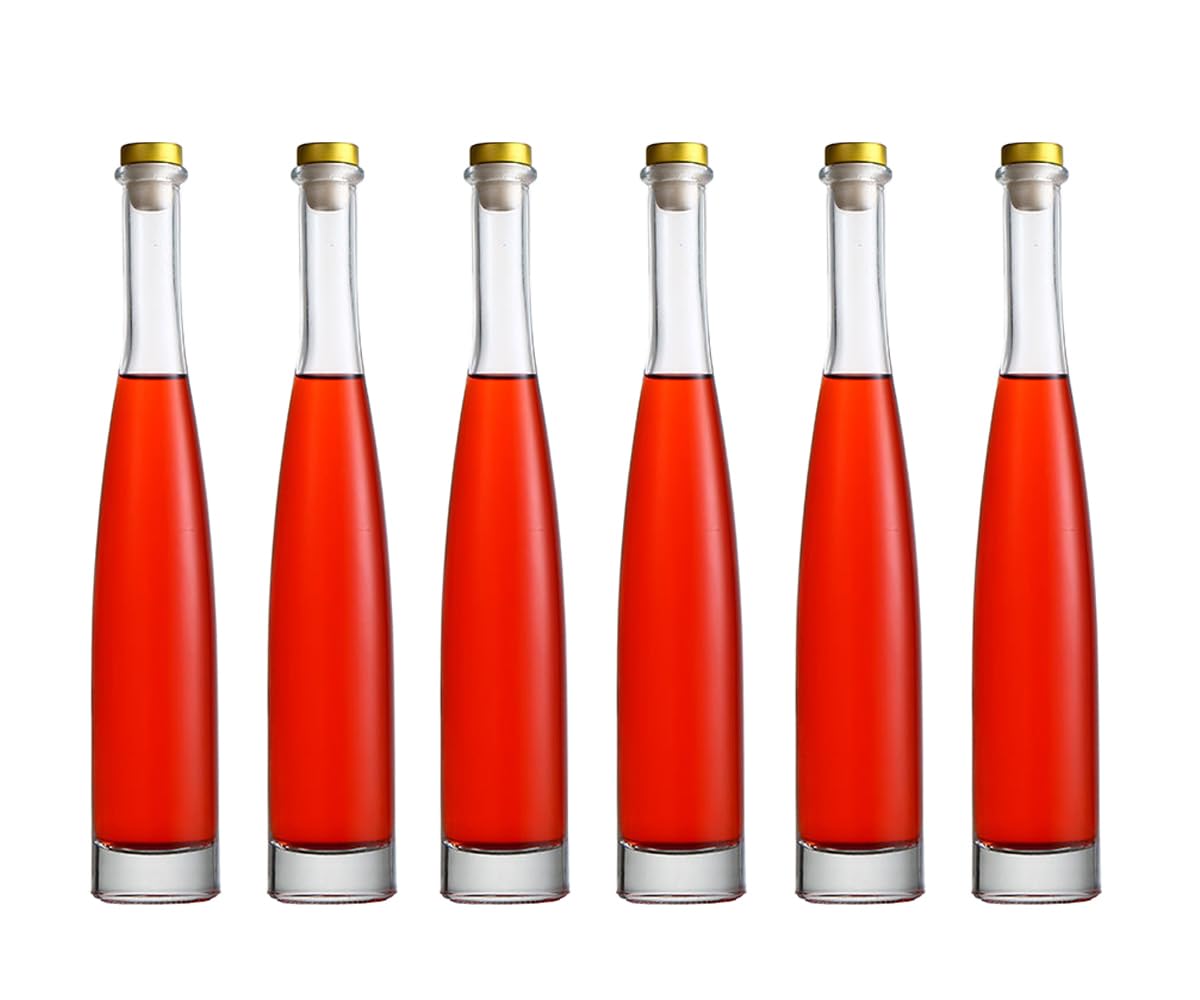 MAYPINK front view of six clear glass bottles showing neat packaging and sturdy design