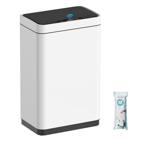 Mbillion front view stainless steel trash can showing sleek design and benefit of space saving
