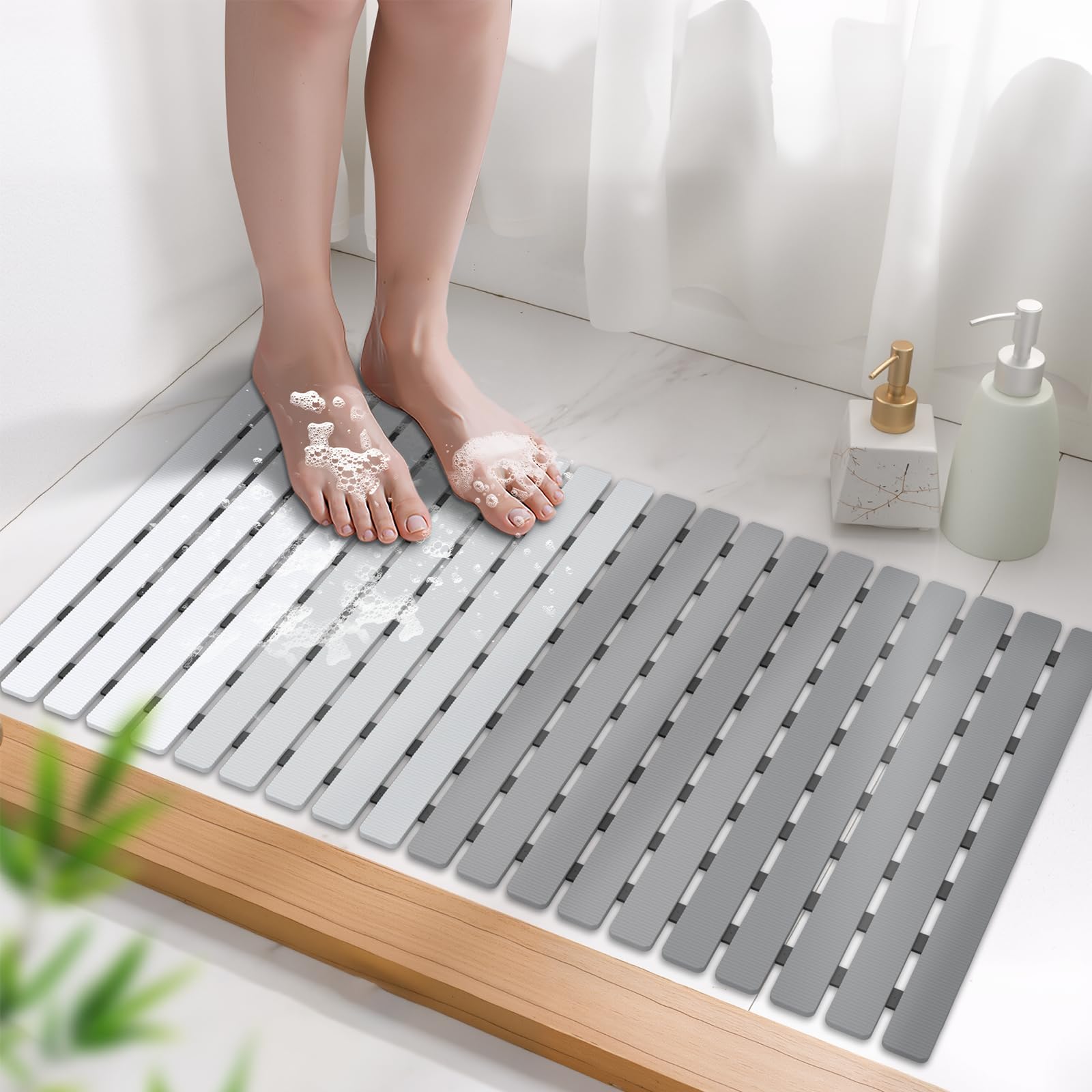 MBOSS front view of gradient grey mat showing fit and design benefit