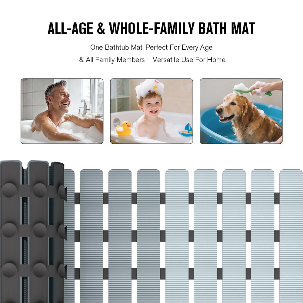 MBOSS mat installed in shower illustrating secure, slip-resistant surface