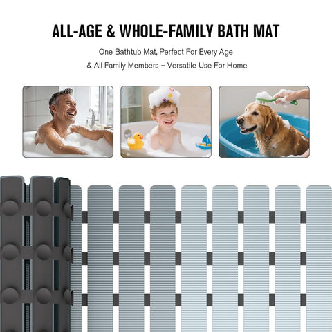MBOSS mat installed in shower illustrating secure, slip-resistant surface