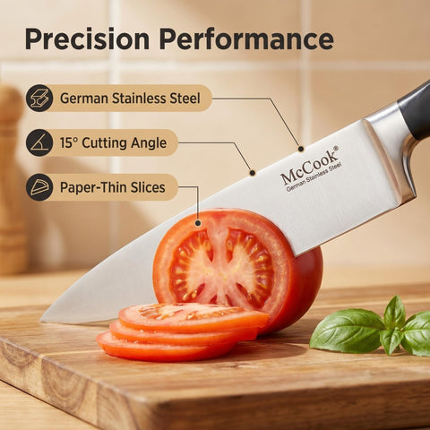 McCook built-in sharpener demonstration for fast, on-demand edge maintenance