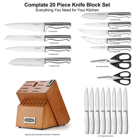 McCook chef knife blade closeup highlighting razor-sharp 15° edge for precise slicing