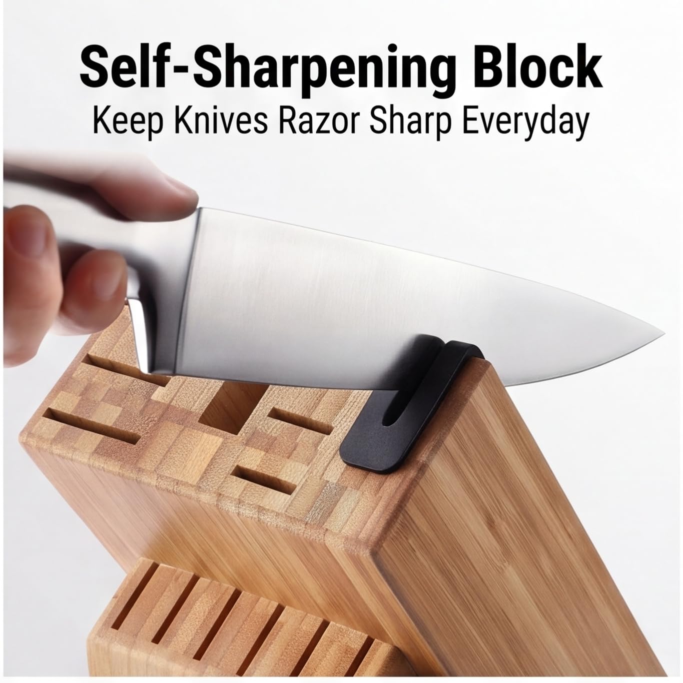 McCook chef knife close-up edge highlighting 15-degree grind for precise slicing
