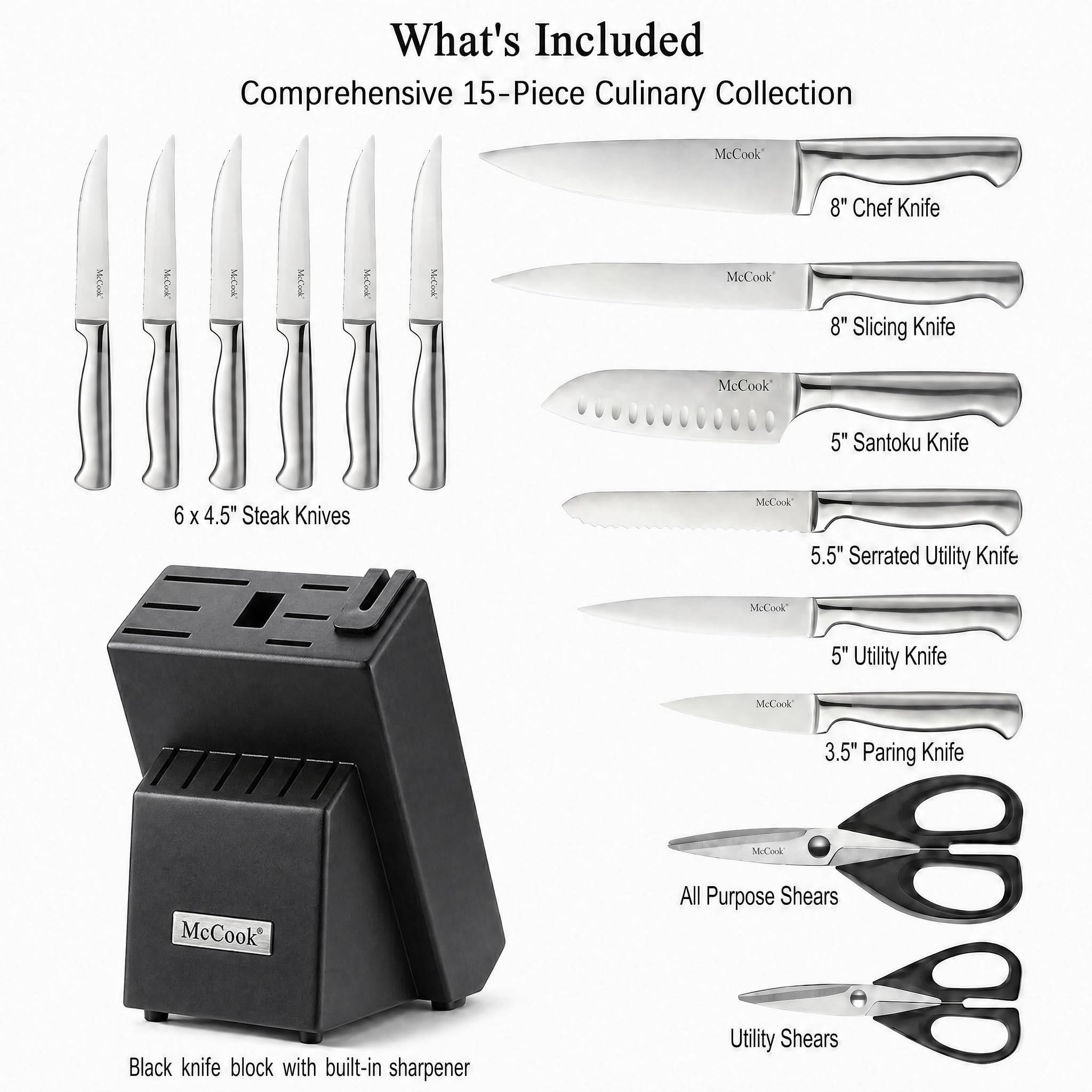 McCook close-up of blade surface highlighting German steel finish and corrosion resistance
