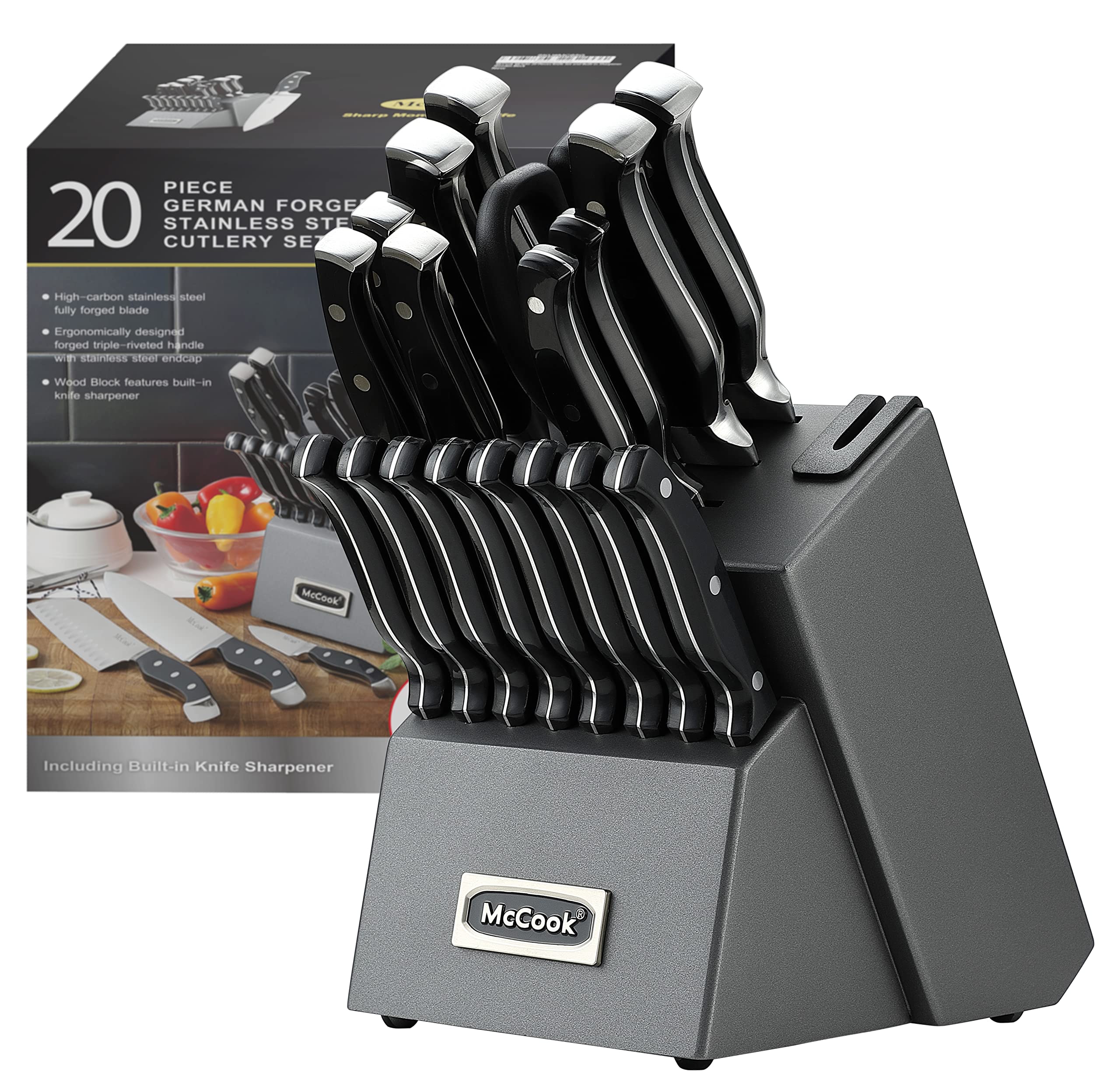 McCook front view of full knife block showing organized set and convenience