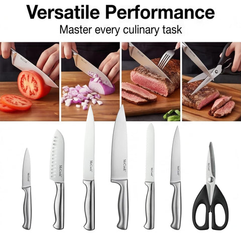 McCook ergonomic handle close-up showing full-tang balance and comfort