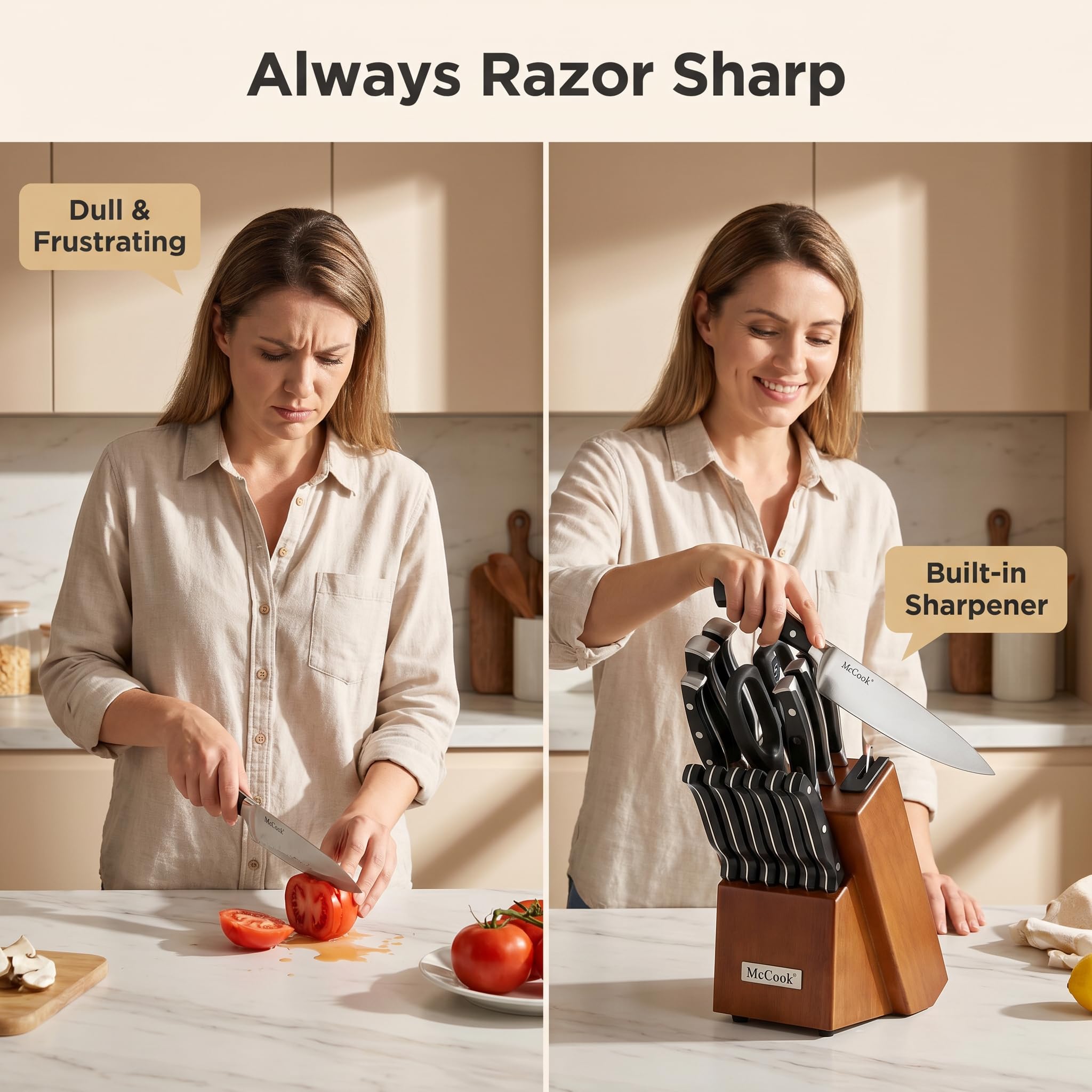 McCook ergonomic handle detail demonstrating comfortable, balanced grip